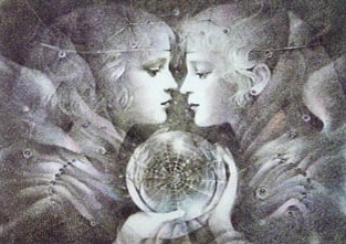 きたのじゅんこの絵画作品　タイトルは、水晶宮